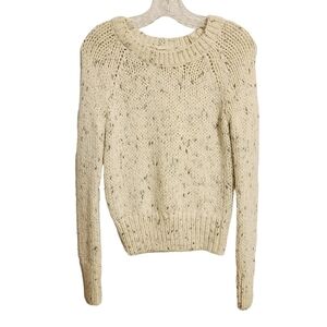 GAP | Women's Cream Knit Cropped Wool Blend Crewneck Sweater (Size XS)
